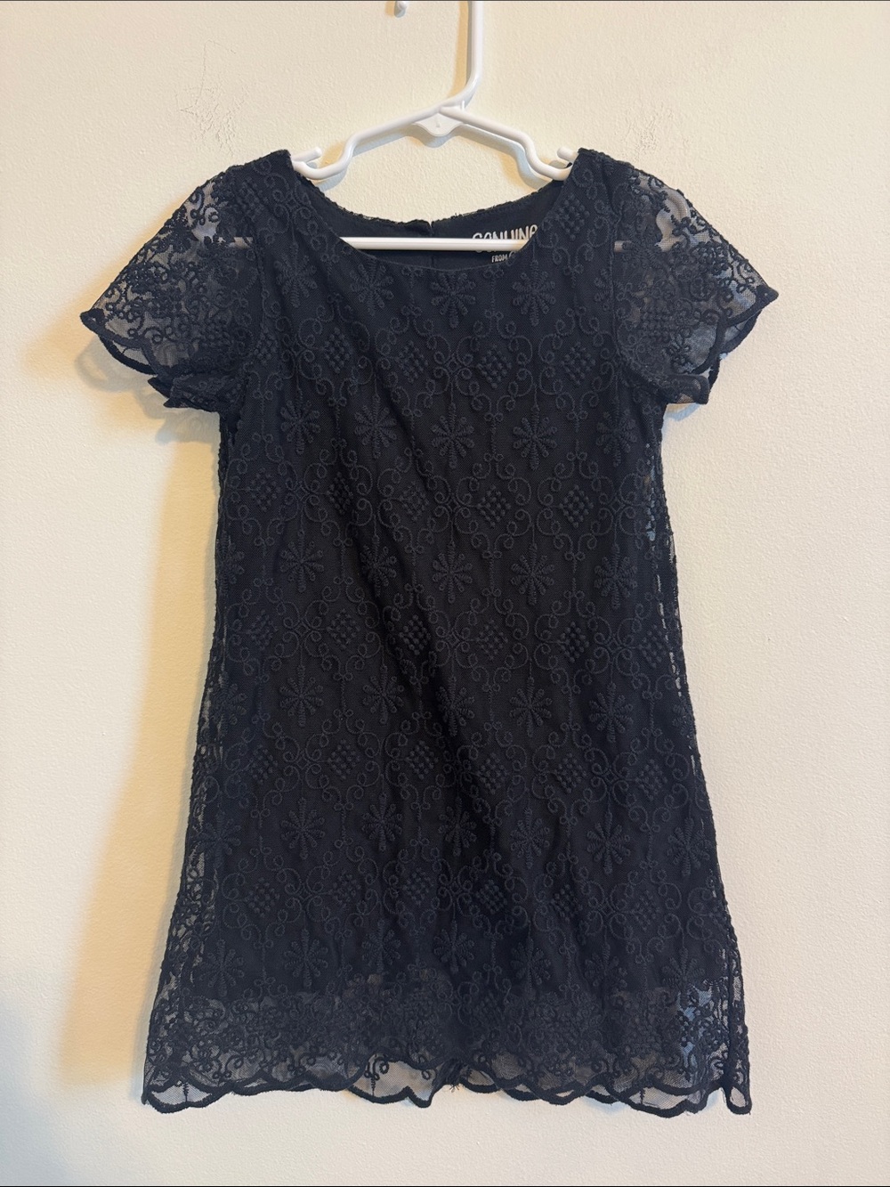 Girls Black Lace Formal Dress